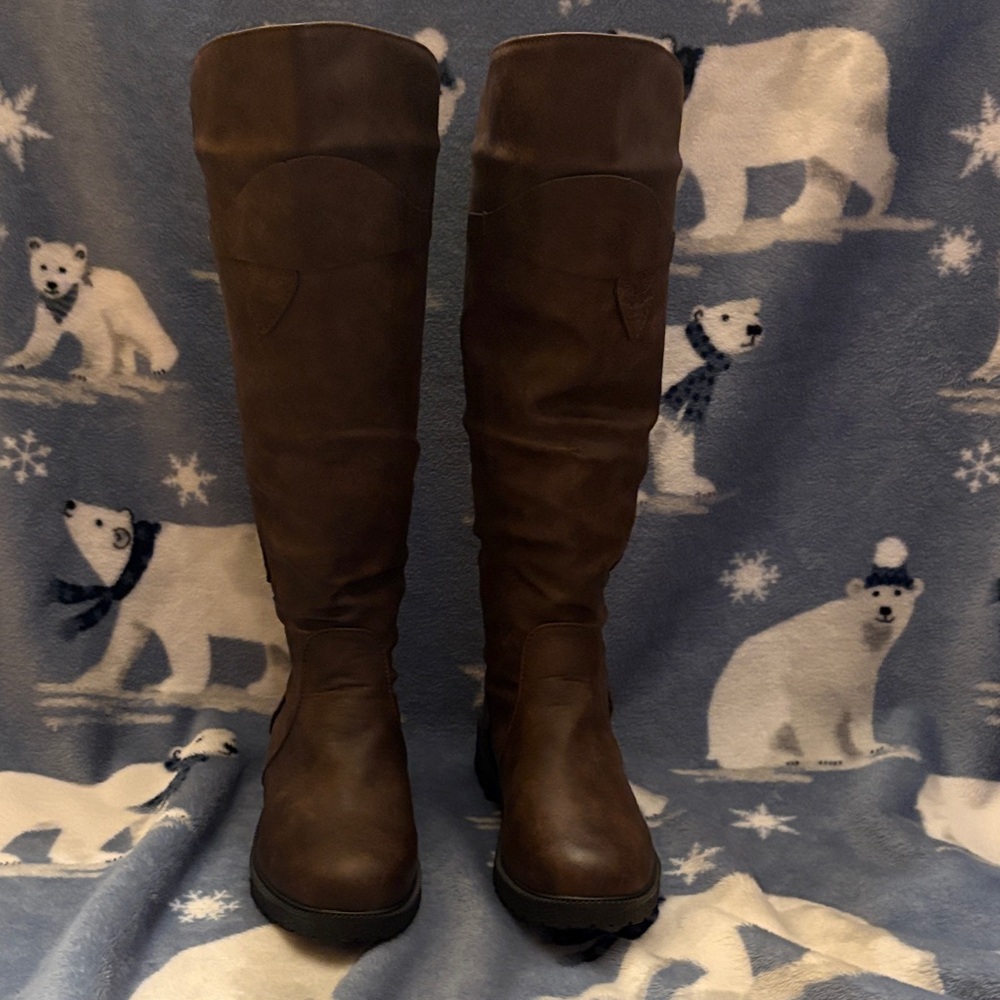 Source Unknown Dark Brown Knee High Boots